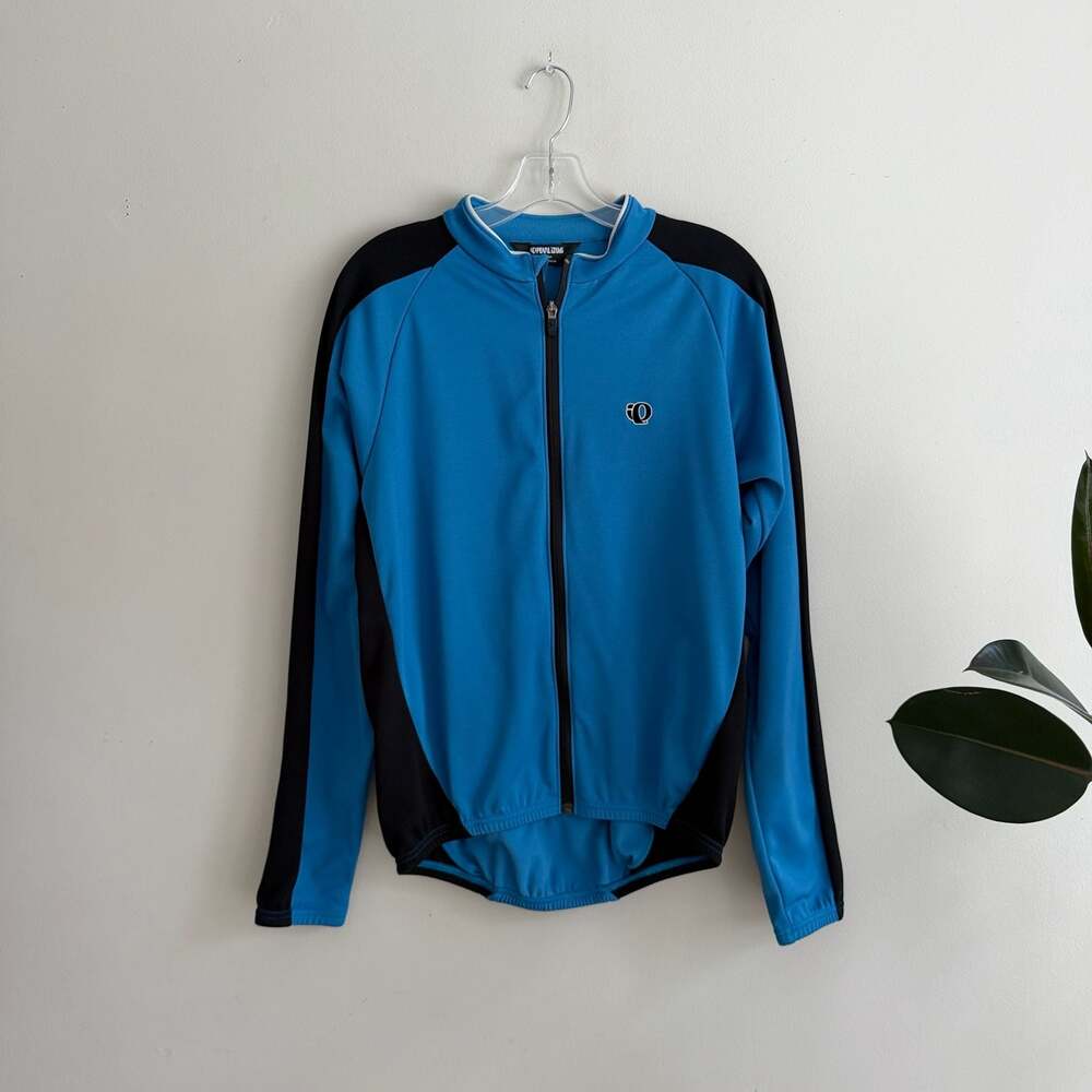 Pearl Izumi Men's Medium Blue Black Full Zip Long Sleeve Cycling Jacket